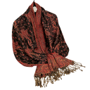 Paño de hijab de pashmina con flecos y patrón oriental 70x180 cm de poliéster para uso diario 15