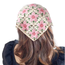 Paño triangular de ganchillo romántico Pañuelo floral de primavera y verano para mujeres Ligera y encantadora cobertura para la cabeza para viajar 2
