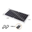 Panou solar pentru încărcarea telefoanelor mobile 30 W 14,5 x 30 cm siliciu monocrystalin USB tip C portabil rezistent la apă panou solar de încărcare 4