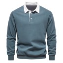 Pánská bavlněná mikina s límečkem a polovičním zapínáním na knoflíky Jednobarevné polo s dlouhým rukávem Pohodlný elegantní model pro každý den 6 Pánská bavlněná mikina s límečkem a polovičním zapínáním na knoflíky Jednobarevné polo s dlouhým rukávem Pohodlný elegantní model pro každý den 6