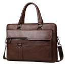 Pánská crossbody taška na notebook 37 x 28 x 6 cm se dvěma madly odnímatelným popruhem a přední kapsou na zip do práce i na cesty 4