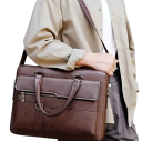 Pánská crossbody taška na notebook 37 x 28 x 6 cm se dvěma madly odnímatelným popruhem a přední kapsou na zip do práce i na cesty 1