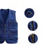 Pánská džínová vesta s kapsami - Tmavě modrá 2