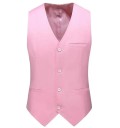 Pánska elegantná vesta na gombíky s kapsami a vreckom na prsiach Jednobarevná spoločenská vesta Rôzne farby Formálny štýl Polyester 19