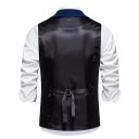 Pánska elegantná vesta s retiazkou a vreckami Jednobarevná vesta s golierom na gombíky Formálna spoločenská vesta POLYESTER SPANDEX 4