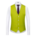 Pánská elegantní vesta na knoflíky s kapsami a kapsičkou na prsou Jednobarevná společenská vesta Různé barvy Formální styl Polyester 22