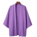 Pánska kimono košeľa Jednofarebné prevedenie Polyester Ľahký voľný strih pre mestský štýl a každodenné nosenie 11