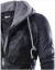 Pánská kožená bunda s kapucí - Černá 3