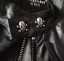 Pánská kožená bunda s lebkou - Černá 9