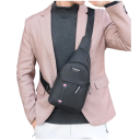 Pánska plátená crossbody taška na hrudník 17x32x5 cm Vodeodolná taška cez rameno na šport Cestovanie Turistiku Kempovanie 5