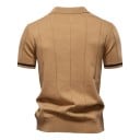 Pánska polokošile na zips s V výstrihom a golierikom Krátky rukáv Jednofarebná Polyester Viskóza Elegantný štýl 2