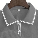Pánská polokošile s krátkým rukávem Jednobarevné provedení Knoflíkové zapínání Límec Polyester Lehký a praktický top na každý den 4