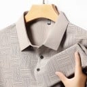 Pánska polokošile s krátkym rukávom Jednofarebná Jednoduché vzorovanie Límeček Gombíky Polyester Klasický strih 3