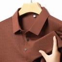 Pánska polokošile s krátkym rukávom Jednofarebná Jednoduché vzorovanie Límeček Gombíky Polyester Klasický strih 4