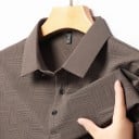 Pánska polokošile s krátkym rukávom Jednofarebná Jednoduché vzorovanie Límeček Gombíky Polyester Klasický strih 5