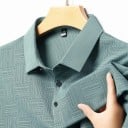 Pánska polokošile s krátkym rukávom Jednofarebná Jednoduché vzorovanie Límeček Gombíky Polyester Klasický strih 6