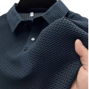 Pánska polokošile s krátkym rukávom Jednofarebná Límeček Zapínanie na gombíky Polyester Klasický strih 7