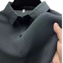 Pánska polokošile s krátkym rukávom Jednofarebná Límeček Zapínanie na gombíky Polyester Klasický strih 9