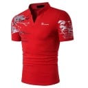 Pánska polokošile s krátkym rukávom Jednofarebná Potlač KING na hrudníku Límeček Polyester Klasický strih 5