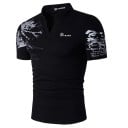 Pánska polokošile s krátkym rukávom Jednofarebná Potlač KING na hrudníku Límeček Polyester Klasický strih 3