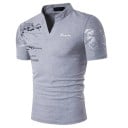Pánska polokošile s krátkym rukávom Jednofarebná Potlač KING na hrudníku Límeček Polyester Klasický strih 6
