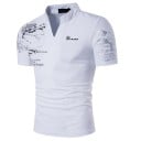 Pánska polokošile s krátkym rukávom Jednofarebná Potlač KING na hrudníku Límeček Polyester Klasický strih 1