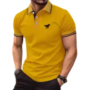 Pánska polokošile s krátkym rukávom Jednofarebná Potlač kone na hrudníku Límeček Gombíky Polyester Klasický strih 6