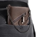 Pánska rozkládacia peňaženka s RFID 12 x 10 x 3 cm Retiazka Kapsy na zips Umelá koža Bezpečná ochrana kariet 1
