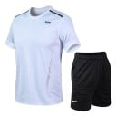 Pánska športová súprava Tričko s krátkym rukávom Kraťasy Jednofarebná Polyester Fitness beh tréning voľný čas 4