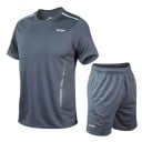 Pánska športová súprava Tričko s krátkym rukávom Kraťasy Jednofarebná Polyester Fitness beh tréning voľný čas 5