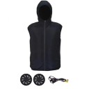 Pánská větraná vesta s kapucí Vesta s klimatizací 2x 9 cm bezkartáčový ventilátor USB napájení Letní pracovní outdoor vesta pro muže 1