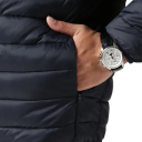 Pánska zimná bunda Unisex vetruodolné prevedenie Zapínanie na zips Odolný polyester Štýlová bunda s výšivkou na paži Teplé zimné prevedenie 4