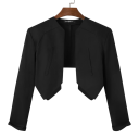 Pánske crop top sako z polyesteru Moderné krátke sako pre mužov bez zapínania s kapsami Jednofarebné nepravidelné štýlové sako v rôznych farbách 2