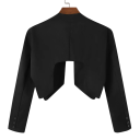Pánske crop top sako z polyesteru Moderné krátke sako pre mužov bez zapínania s kapsami Jednofarebné nepravidelné štýlové sako v rôznych farbách 15