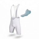 Pánske cyklistické kraťasy s laclom a vložkou Sieťované šle Pružný materiál 80 % polyester a 20 % spandex Biele so šedými šlami 1