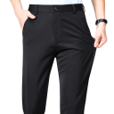 Pánske elegantné spoločenské nohavice s vreckami Jednofarebné formálne nohavice Rôzne farby Pohodlný strih Polyester Spandex 1