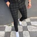 Pánske kockované nohavice F1468 1
