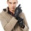 Pánské kožené rukavice - Černé 4