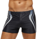 Pánske plavky jednofarebné s pruhmi Polyester Spandex Elastický pás Priliehajúci strih Rýchloschnúce plavky na pláž bazén 3