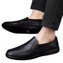 Pánské slip on mokasíny Nazouvací boty bez tkaniček Hladký svršek z PU kůže Boční vsadky s reliéfem Pryžová podrážka do práce i na volno 5