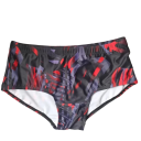 Pánske slipové plavky čierne Vzorované Polyester Priliehavý strih Elastický pás Rýchloschnúce plavky na pláž bazén 4