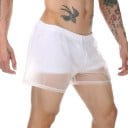 Pánske šortkové plavky Na šnúrku Dvojvrstvé Priehľadná horná vrstva Polyester Rýchloschnúce Letné plavky 4