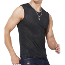 Pánske športové tielko Jednofarebné prevedenie Výstrih do O Priedyšný polyester Ľahký funkčný materiál Na fitness a beh 4
