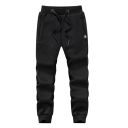 Pánske tepláky jednofarebné na šnúrku s vreckami bavlna spandex Pohodlné a flexibilné pre voľný čas a športové aktivity 4