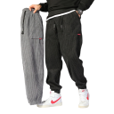 Pánske tepláky jednofarebné s kožúškom zvnútra na šnúrku s vreckami polyester bavlna Teplé a pohodlné pre zimné obdobie 2