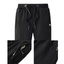 Pánske tepláky s kožúškom zvnútra, jednofarebné, s vreckami, na šnúrku, bavlna, spandex, pohodlný strih, ideálne na zimu 4