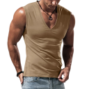 Pánske tielko s výstrihom do V Jednofarebné Polyester Spandex Ľahký pružný top na šport fitness voľný čas leto 7
