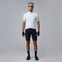 Pánský cyklistický dres s krátkým rukávem Zip po celé délce 90 % polyester a 10 % Lycra Bílý s černými tečkami a tyrkysovými detaily 3