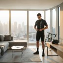 Pánsky cyklistický dres s krátkym rukávom Zip po celej dĺžke Pružný materiál 90 % polyester a 10 % Lycra Tmavo modrý pruhovaný 5