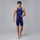Pánsky cyklistický set Dres bez rukávov a kraťasy Pružný materiál 80 % polyester a 20 % spandex Tmavomodrý s hviezdami a ružovými pruhmi 3